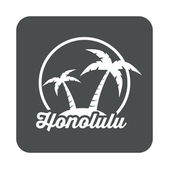 Obraz premium Icono plano Honolulu en cuadrado gris