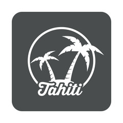 Icono plano Tahiti en cuadrado gris
