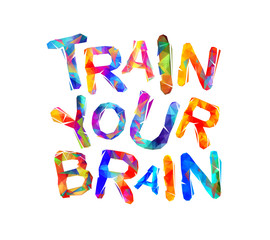  Train your brain. Vector triangular letters