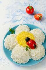 Festive salad shaped chamomile