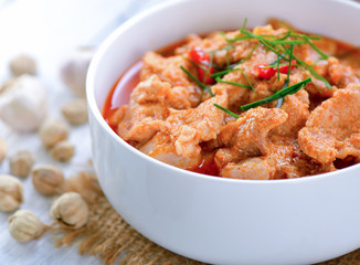 Panang curry with pork .thai food