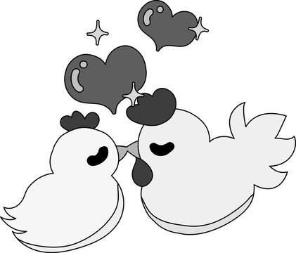 My original illustration of cute domestic fowls
