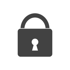 Simple lock template silhouette. Flat style icon. Vector illustration