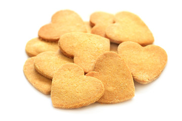 Cookies in shape of hearts on Valentine's Day