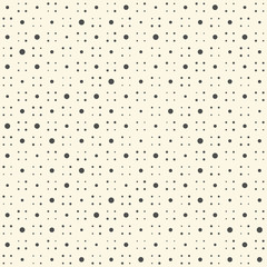 Seamless Minimal Circle Pattern. Vector Monochrome Polka Texture