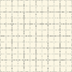 Seamless Grid Pattern. Vector Black and White Background. Regular Chaotic Dots Texture