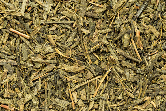 Texture Of Sencha Dried Tea Leaves