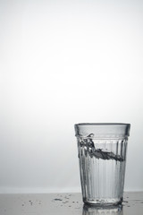 a glass of water