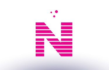 ni n i pink purple line stripe alphabet letter logo vector template