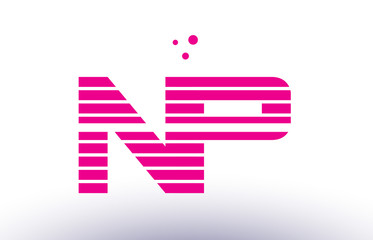 np n p pink purple line stripe alphabet letter logo vector template