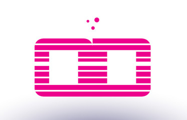 qd q d pink purple line stripe alphabet letter logo vector template