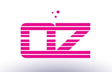 qz q z pink purple line stripe alphabet letter logo vector template