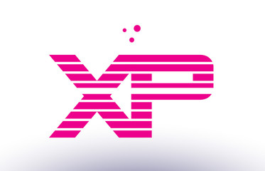 xp x p pink purple line stripe alphabet letter logo vector template
