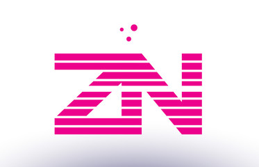 zn z n pink purple line stripe alphabet letter logo vector template