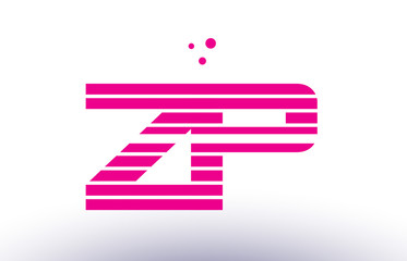 zp z p pink purple line stripe alphabet letter logo vector template