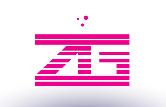 zg z g pink purple line stripe alphabet letter logo vector template