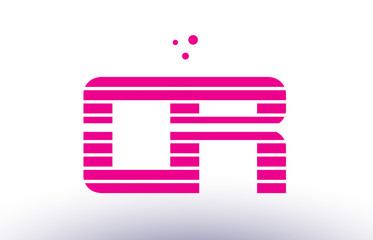 cr c r pink purple line stripe alphabet letter logo vector template