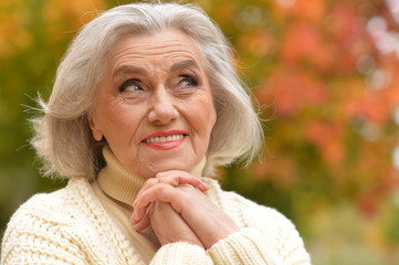 senior woman resting in  park