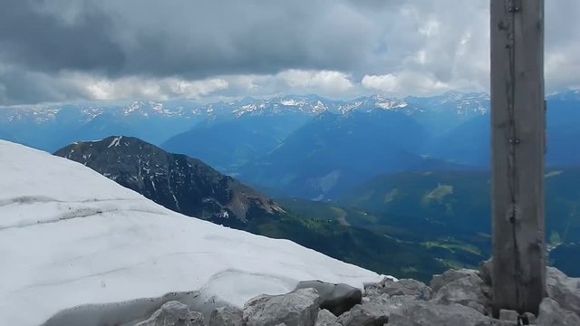 summit cross at Grosse Bischofsmutze in austrian alps
