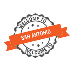 Welcome to San Antonio stamp illustration