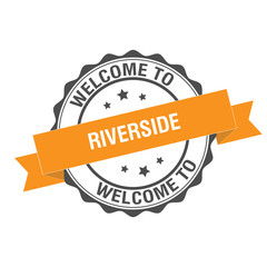 Welcome to Riverside stamp illustration