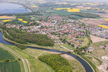 aerial view of the town center