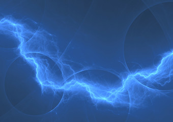 Blue plasma, abstract electric lightning