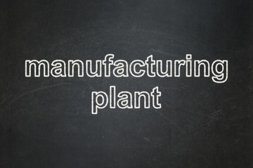 Obraz premium Industry concept: Manufacturing Plant on chalkboard background