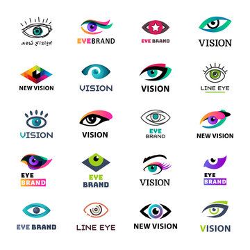 Eye blinker business icon glimmer template logo idea startup light company badge vector illustration