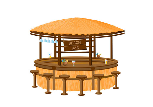 Vector illustration of the beach bar isolated on a white background.