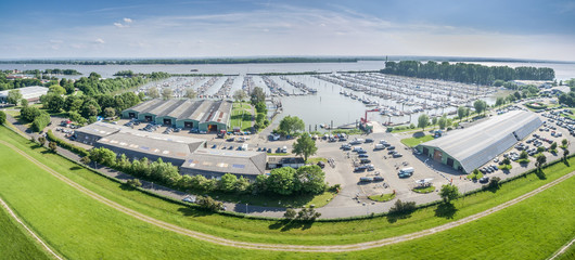 Fototapeta na wymiar Jachthafen Wedel Panorama