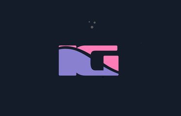 ig i q pink blue alphabet letter logo dots icon template vector