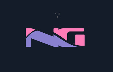 ng n g pink blue alphabet letter logo dots icon template vector
