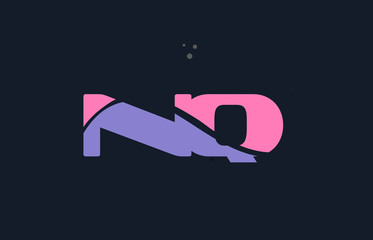 nq n q pink blue alphabet letter logo dots icon template vector