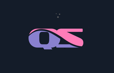 qs q s pink blue alphabet letter logo dots icon template vector