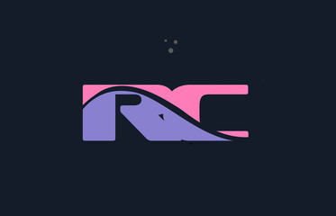 rc r c pink blue alphabet letter logo dots icon template vector
