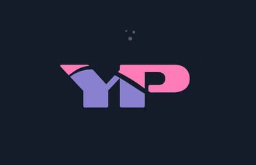 yp y p pink blue alphabet letter logo dots icon template vector