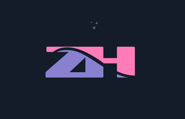 zh z h pink blue alphabet letter logo dots icon template vector