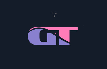 gt g t pink blue alphabet letter logo dots icon template vector