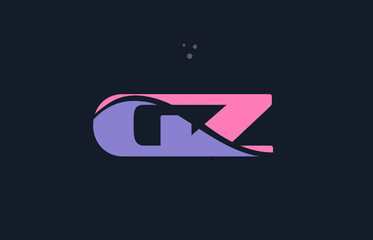 gz g z pink blue alphabet letter logo dots icon template vector