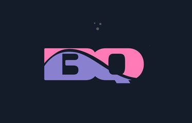 bq b q pink blue alphabet letter logo dots icon template vector