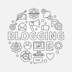 Blogging concept round illustration