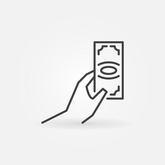 Hand with money icon
