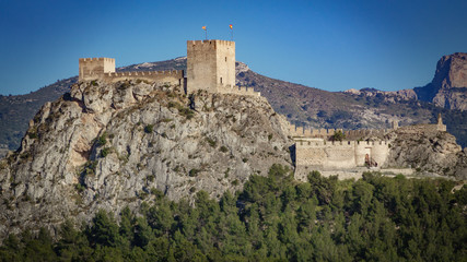 Fototapeta na wymiar The castle of Sax is a fortress over big rock in Alicante, spain
