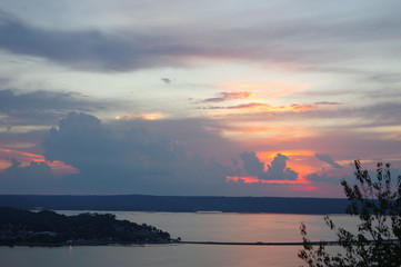 Sunset over lake