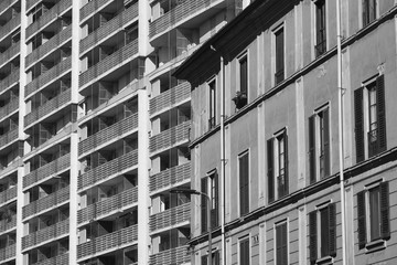 Milan (Italy): buildings in via Francesco Ferrucci