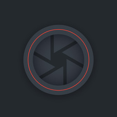 Aperture vector icon, dark version