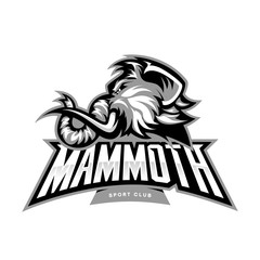 Furious woolly mammoth head sport vector logo concept isolated on white background. Modern professional mascot team badge design.
Premium quality wild animal t-shirt tee print illustration.