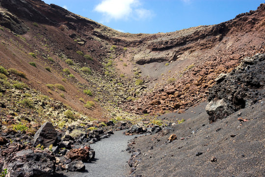 Lanzarote - Trail of the Crater de Los Cuervos, Timanfaya National Park, Canary Islands
