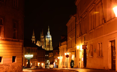 Prague castle night